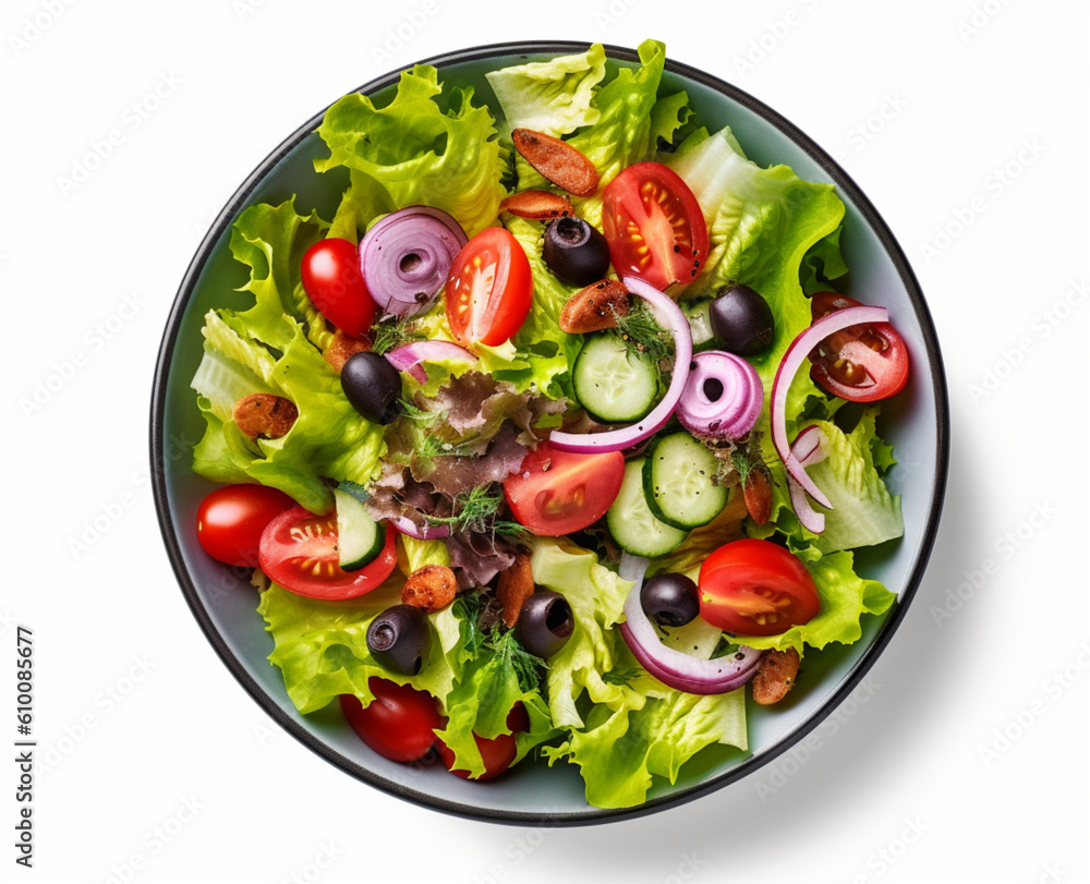 Traditional salad with tomatoes, onions and lettuce Traditional salad with tomatoes, onions and lettuce