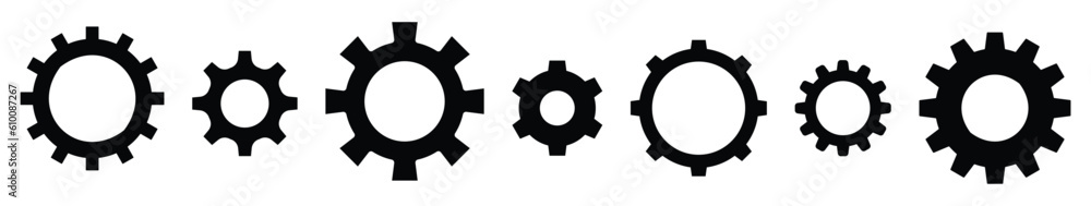 Setting gears icon. Gear setting icon vector collection on white background. Cog wheel and gears isolated.Vector illustration	
