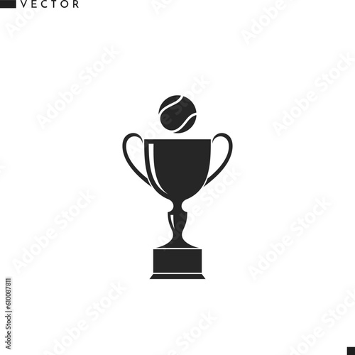 Tennis ball with trophy icon