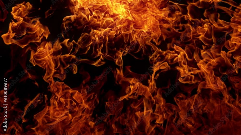Super Slow Motion Shot of Fire Background Isolated on Black at 1000fps. Super Slow Motion Shot of Fire Background Isolated on Black at 1000fps.