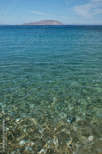 The amazing sandy and turquoise beach of Agia Theodoti in Ios Cyclades Greece photo