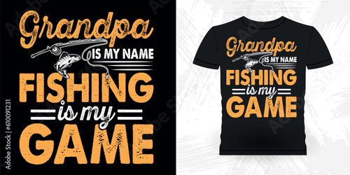 Dad Lover Father's Day Funny Fishing Fisherman Retro Vintage Fish T-shirt Design 