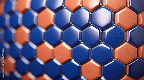 Generative AI. Colored ceramic hexagonal tiles with glossy surface.