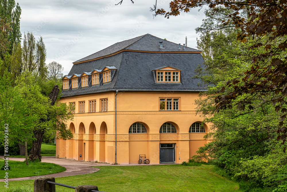 The Reithaus in the park along the Ilm River in Weimar, Thuringia, Germany. A former part of City Castle