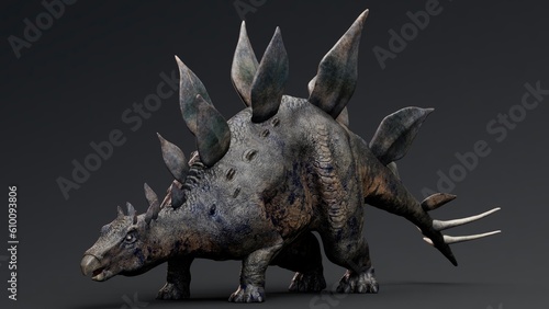 Fototapeta Naklejka Na Ścianę i Meble -  Stegosaurus pose render of background. 3d rendering