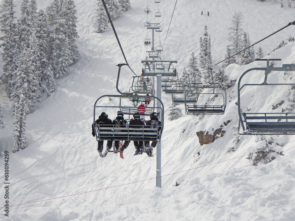 Chair lift at Powder Mountain ski resort in Utah Chair lift at Powder Mountain ski resort in Utah