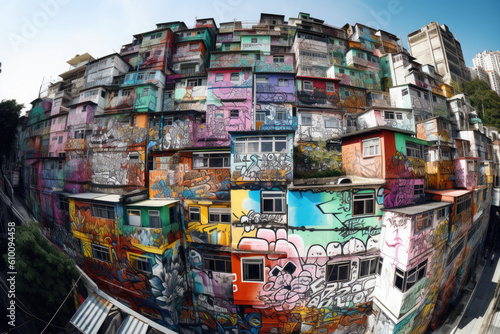 Wallpaper Mural Cityscape Transformed by Graffiti Art culture, generative ai Torontodigital.ca