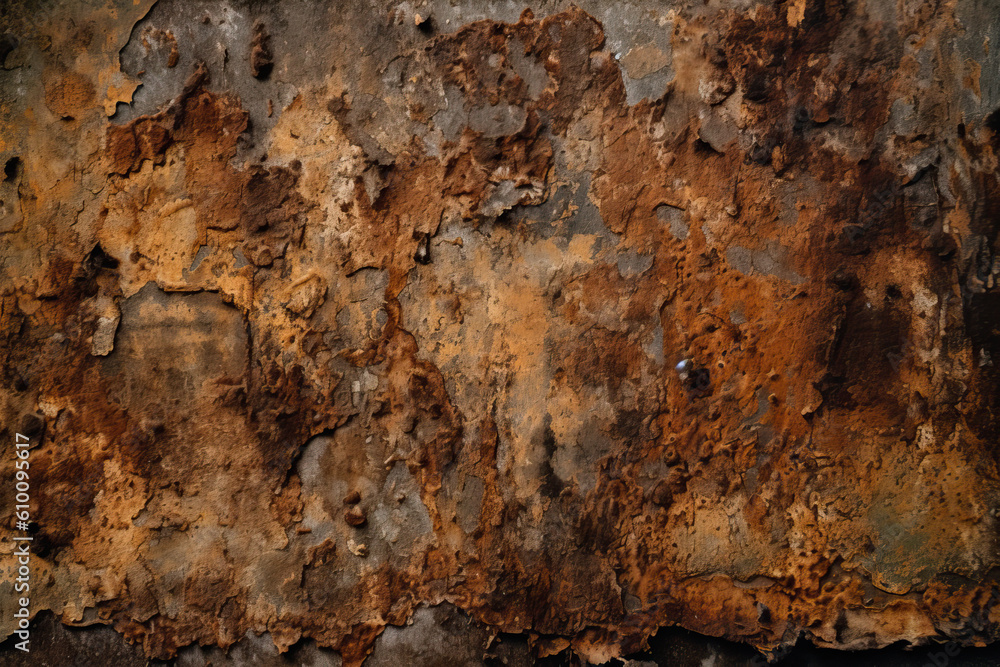 Corroded Metal Texture with a Blend of Roughness and Texture, generative ai
