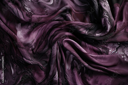 Deep and rich purple and black acid wash design with organic and free-flowing shapes, generative ai