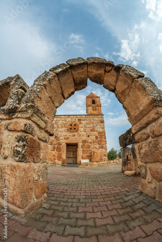 Kafro village and church in Mardin province with photographs taken from various angles photo