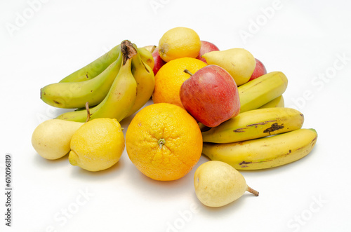 Fresh fruits from canary island on white