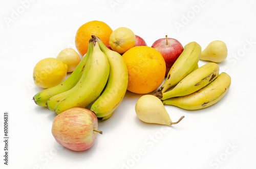 Fresh fruits from canary island on white