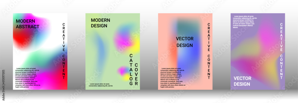 Artistic covers design. Creative fluid colors backgrounds. Set of abstract covers