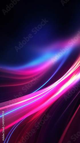 abstract futuristic background with pink, purple and blue glowing neon moving high speed wave lines lights. Data transfer concept Fantastic wallpaper, Generative ai