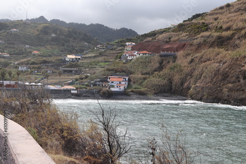 mountain sea in the mountains small village