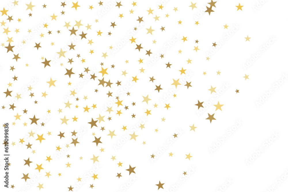 Obraz premium Star confetti. Gold casual confetti background. Bright design pattern.