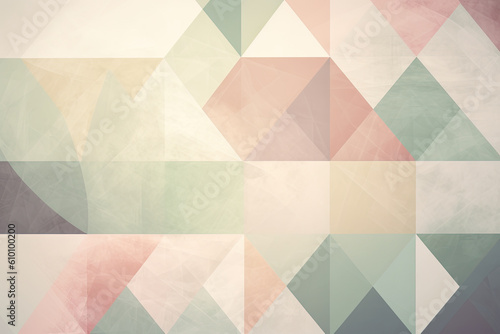 Geometric shapes texture overlay in pastel colors with a soft and smooth finish, generative ai