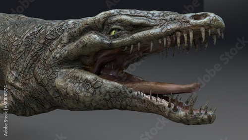 Dakosaurus pose render of background. 3d rendering