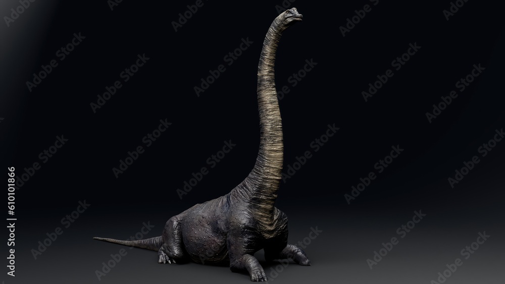 Fototapeta premium Sauropod Brachiosaurus pose render of background. 3d rendering