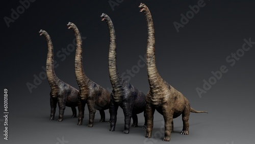 Sauropod Brachiosaurus pose render of background. 3d rendering