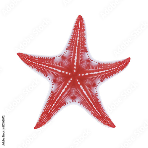 A Brilliant Crimson Red Sea Starfish Display: Captured Elegance Created with Generative AI Technology