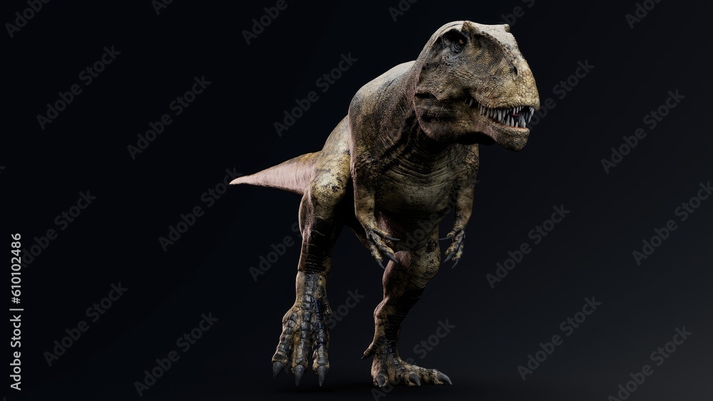 Fototapeta premium Giganotosaurus pose render of background. 3d rendering