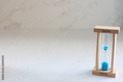3-minute hourglass in the bathroom