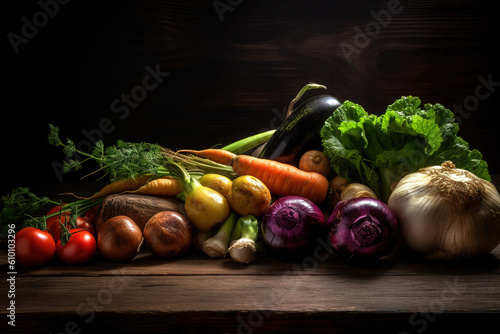 Seasonal Fresh vegetables on white background  Vegetarian and vegan diet. Sustainable lifestyle  good  real plant-based foods. Veganuary concept. Generative AI.