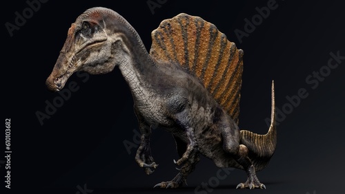 Spinosaurus  pose render of background. 3d rendering