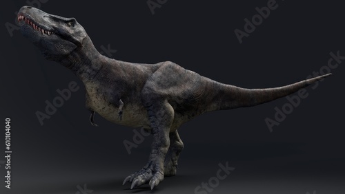 Tarbosaurus Bataar pose render of background. 3d rendering © racksuz