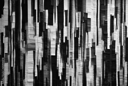 Minimalist tapestry texture in monochromatic shades of black and white, featuring simple and sleek designs, generative ai © aicandy