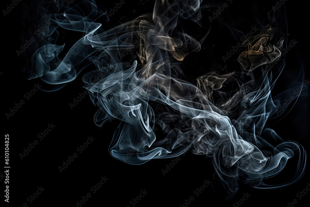 Fototapeta premium Minimalistic Swirling Smoke on a Dark Background, generative ai