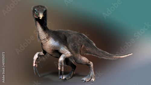 Therizinosaurus pose render of background. 3d rendering