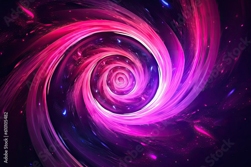 Mystical Vortex of Purple and Pink in futuristic styling, generative ai