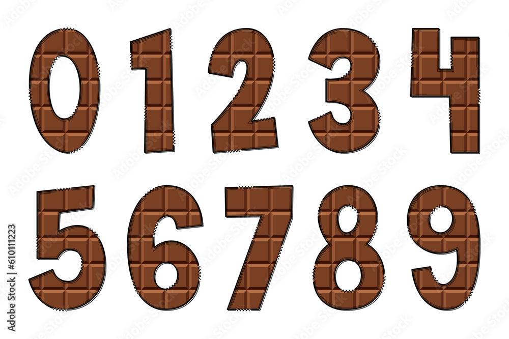 Naklejka premium Handcrafted Chocolate Letters. Color Creative Art Typographic Design
