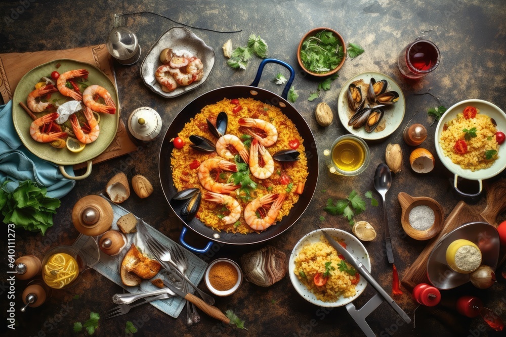stock photo of Paella ready to eat in the plate Food Photography AI Generated stock photo of Paella ready to eat in the plate Food Photography AI Generated