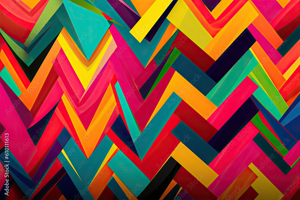 Vibrant Zigzag Patterns in Bold Colors, generative ai Vibrant Zigzag Patterns in Bold Colors, generative ai