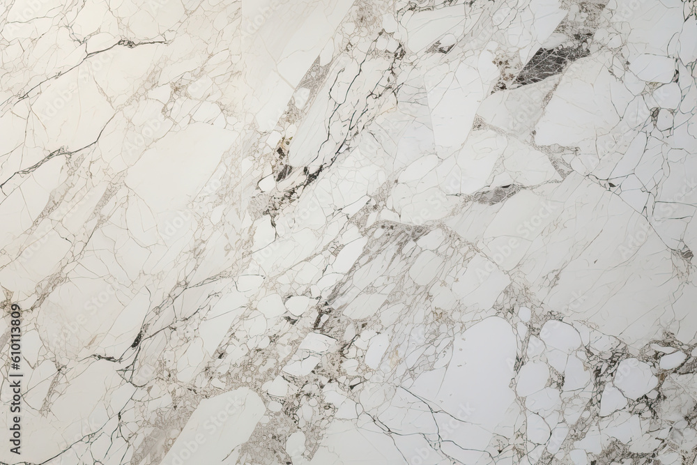Naklejka premium White marble with intricate veining and delicate patterns, generative ai