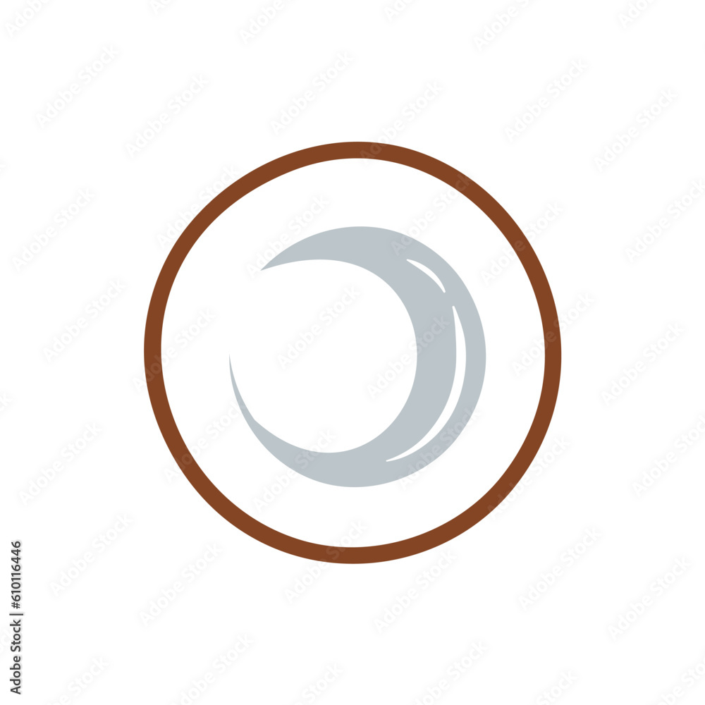 Coconut icon isolated on white background. Cartoon style. Vector illustration Coconut icon isolated on white background. Cartoon style. Vector illustration