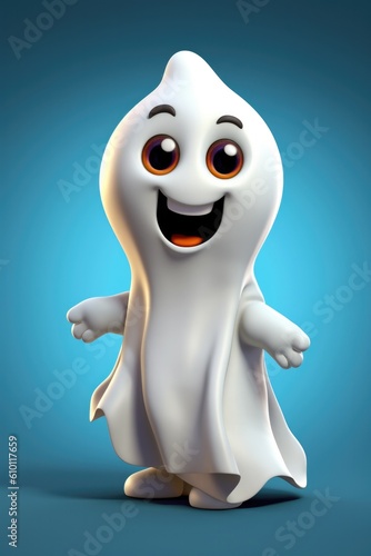 Cute Cartoon Ghost Characte...
