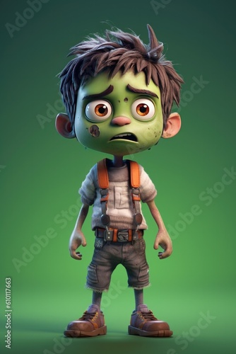 Cute Cartoon Boy Dressed as...