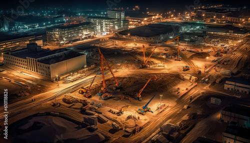 construction site at night