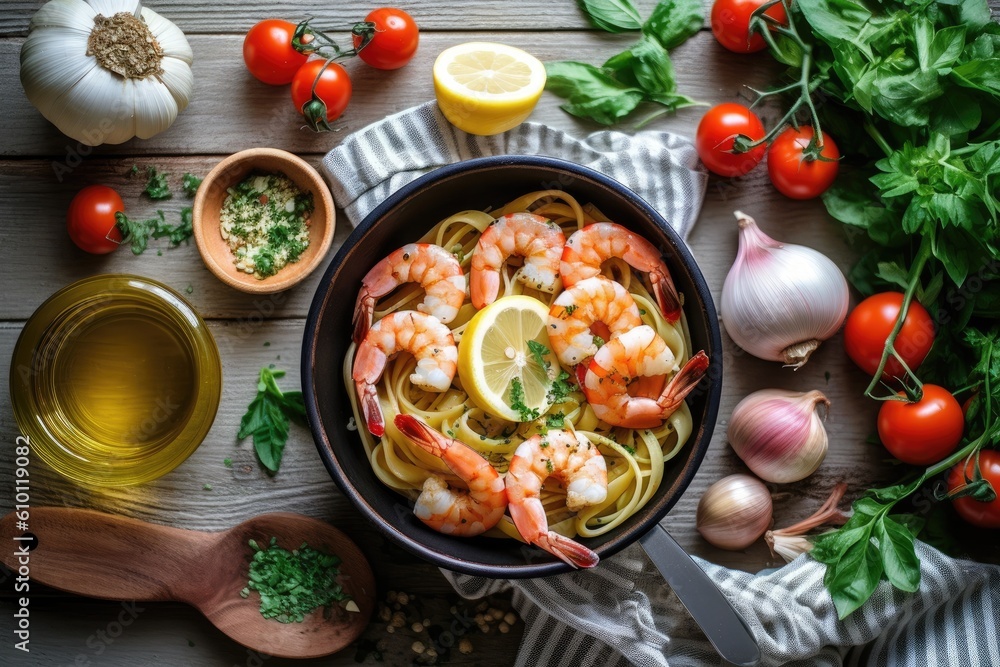 stock photo of Shrimp Scampi ready to eat in the plate Food Photography ...