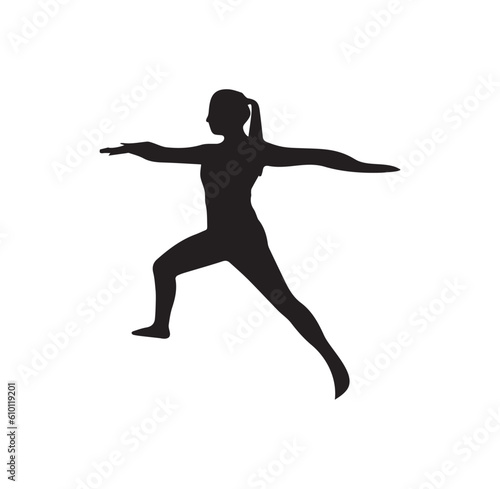  A sweet girl in exercise silhouette illustration