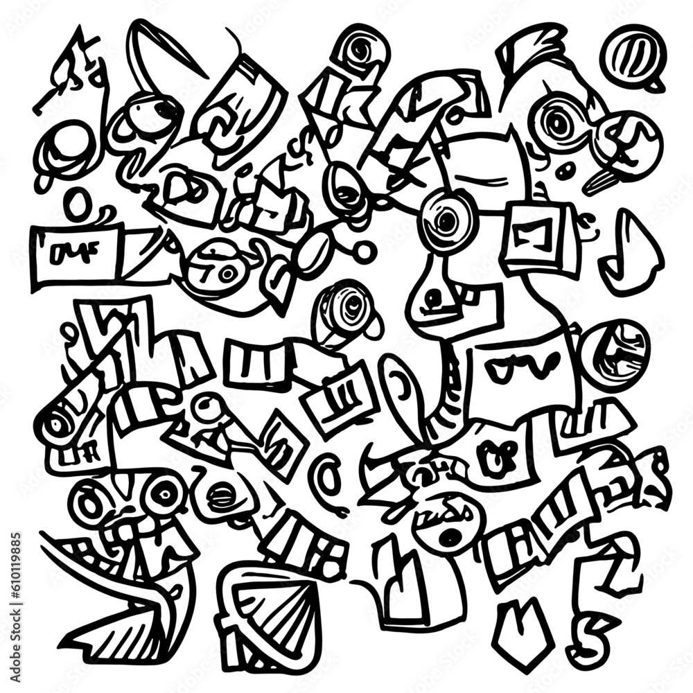 hand drawn illustration set of characters hand drawn illustration set of characters