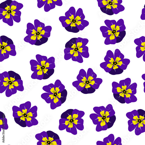 Seamless pattern flowers Pansies. Wallpaper from Viola.