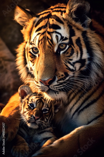 Portrait of  a Tiger during golden hour © Daniel