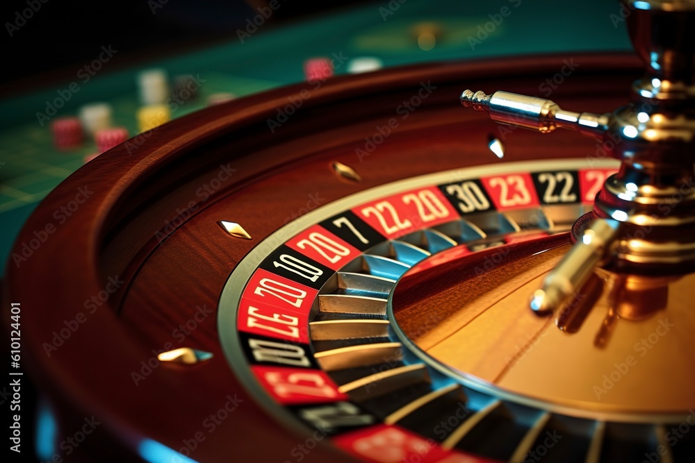 A casino roulette wheel ready to deal luck, macro detail. Ai generated. A casino roulette wheel ready to deal luck, macro detail. Ai generated.