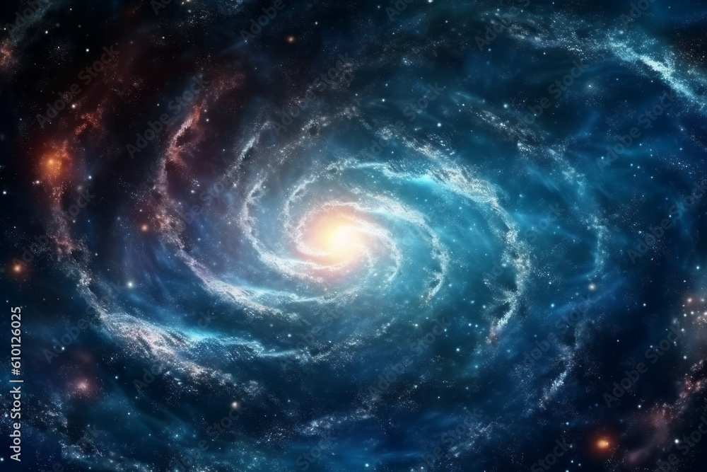 Galaxy spiral. Deep space background in the universe. AI generated, human enhanced.