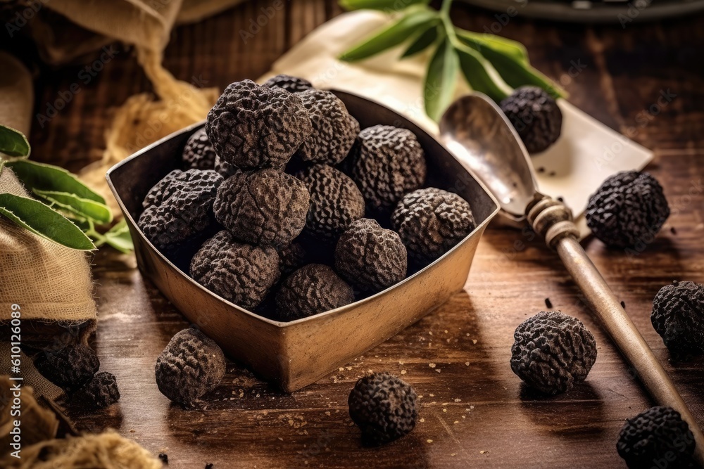 stock photo of Truffle on the kitchen flat Food Photography AI Generated stock photo of Truffle on the kitchen flat Food Photography AI Generated